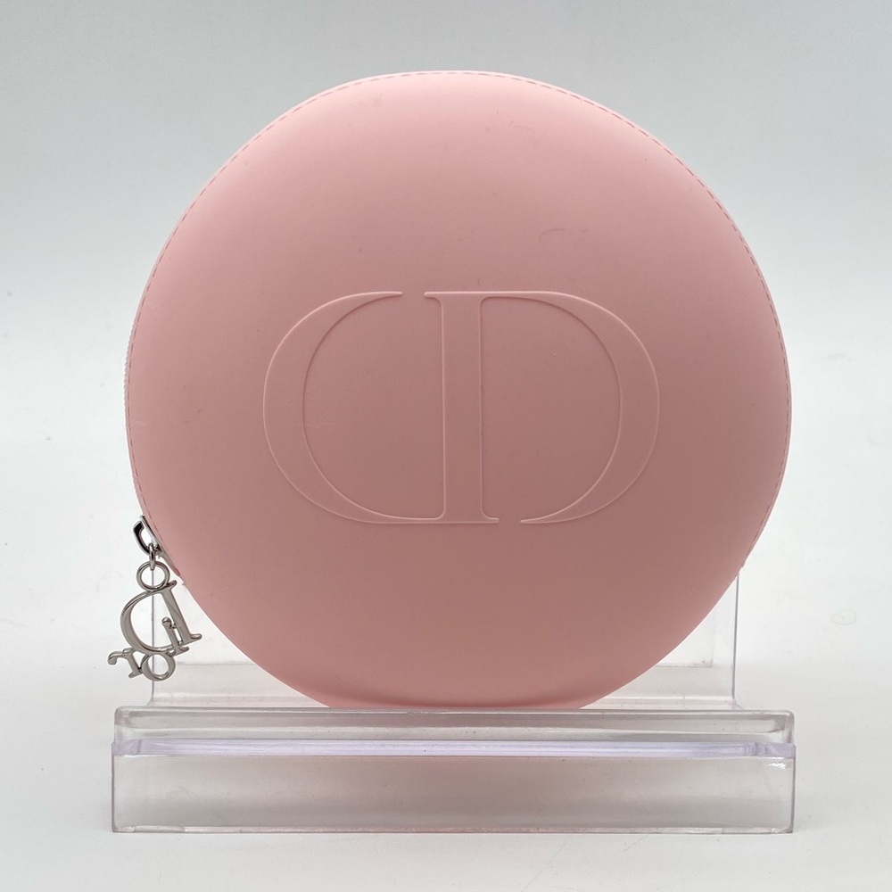 Christian Dior Soft Baby Pink Round Pouch With Dior Charm
